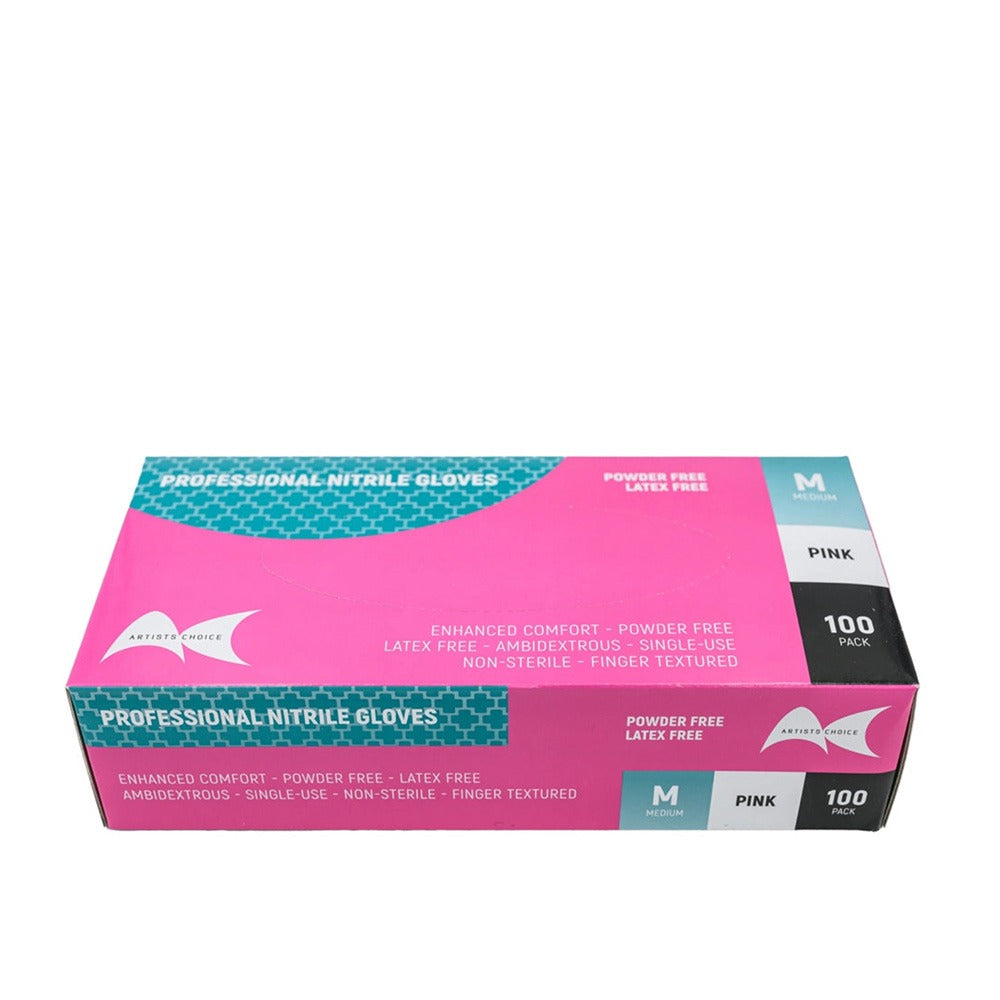 Artists Choice Pink Nitrile Gloves Medium Norris Artists choice pink nitrile gloves medium norris