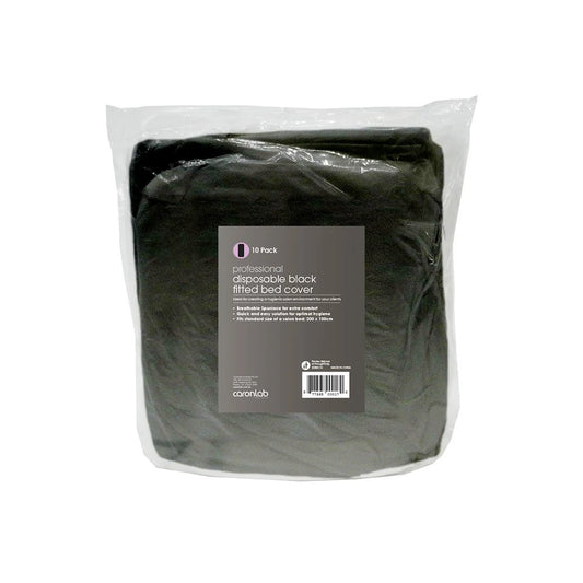 Caronlab Disposable Fitted Bed Cover - 10pk - Black