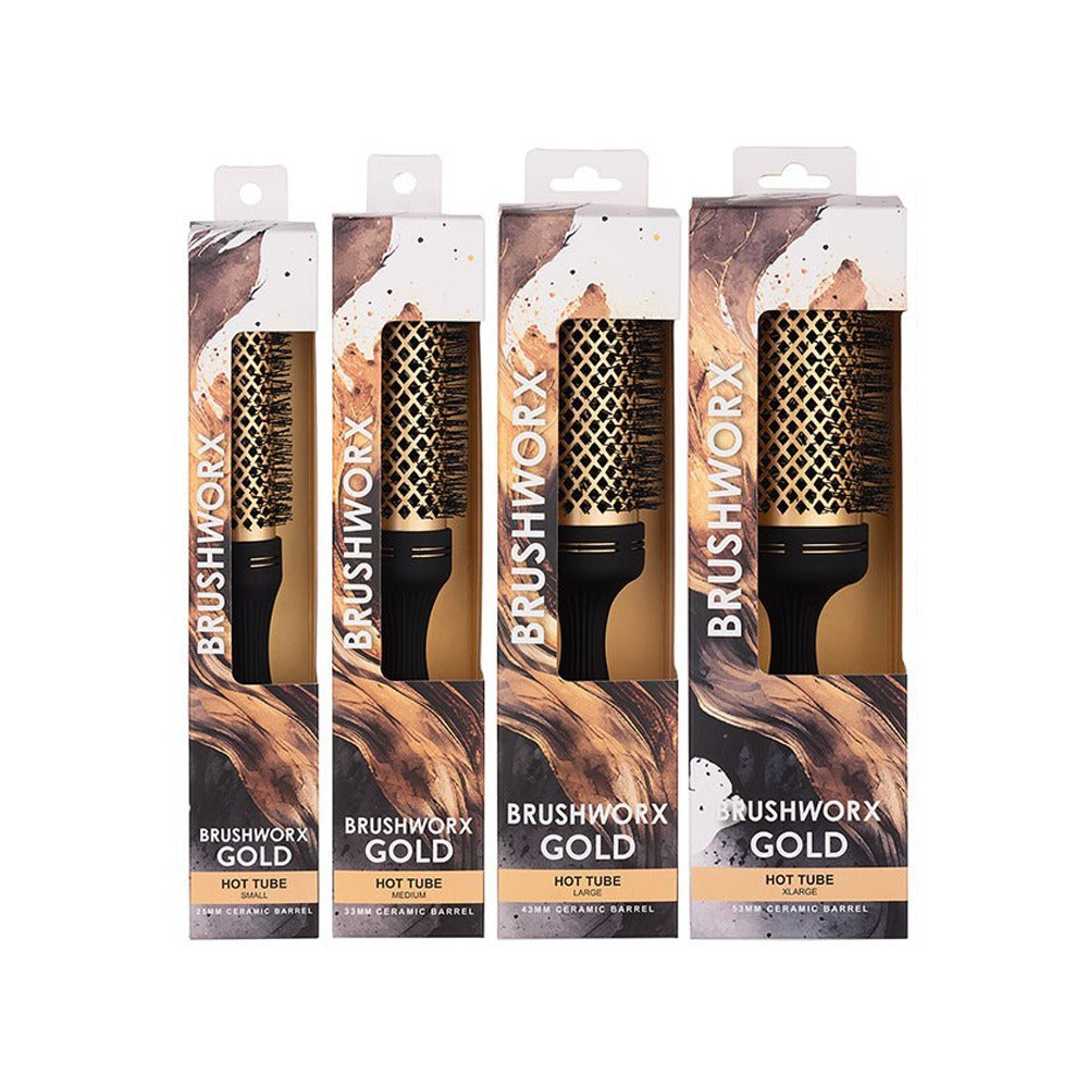 Brushworx Gold Ceramic Hot Tube Brush - L (60mm)