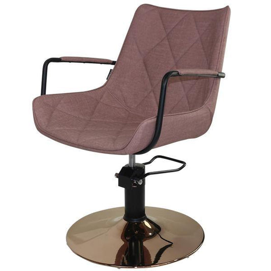 Taylor Styling Chair - Dusty Pink/gold Disc Hydraulic Base