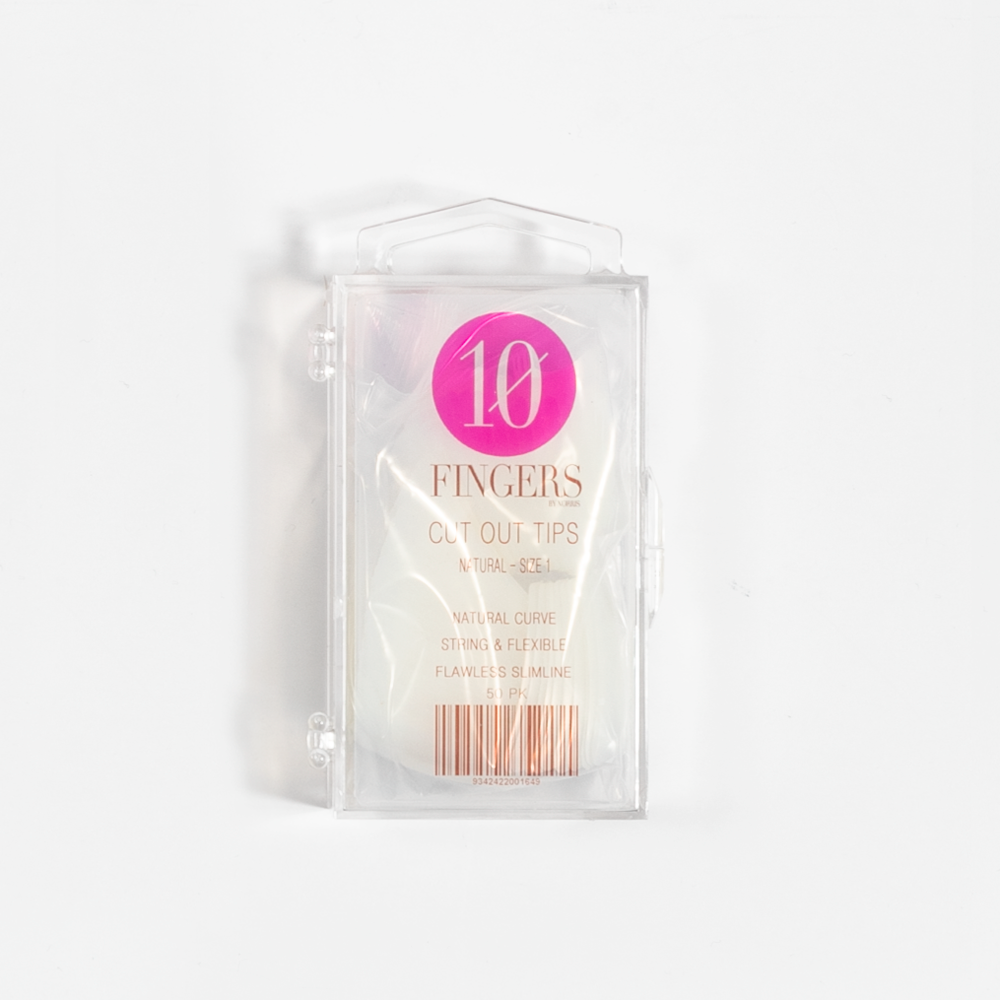 10 Fingers Cut Out Tips 50pk - Natural - Size 9