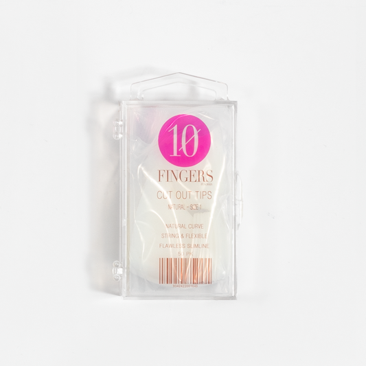 10 Fingers Cut Out Tips 50pk - Natural - Size 9