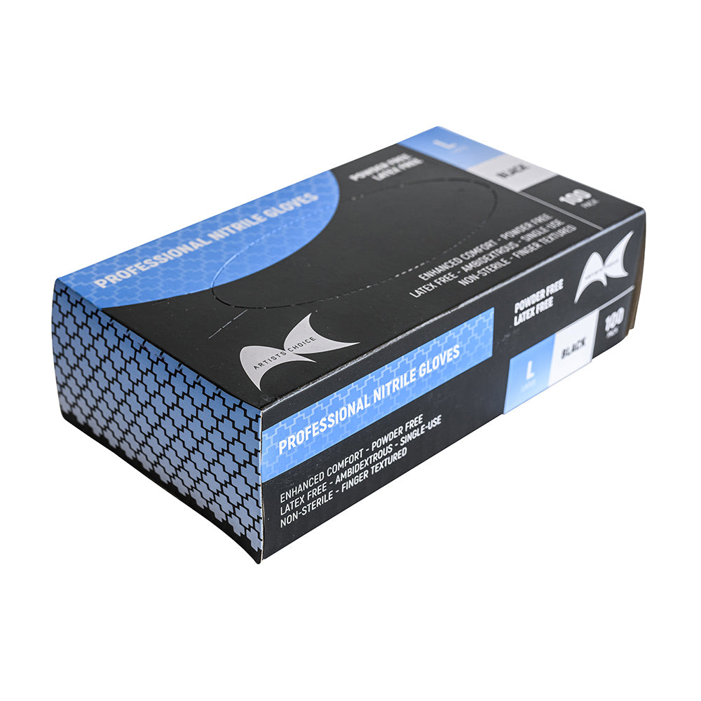 Artist Choice Black Nitrile Gloves - Large