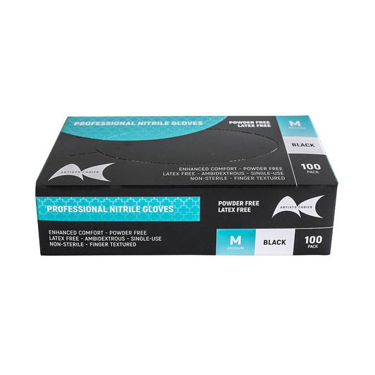Artist Choice Black Nitrile Gloves - Medium
