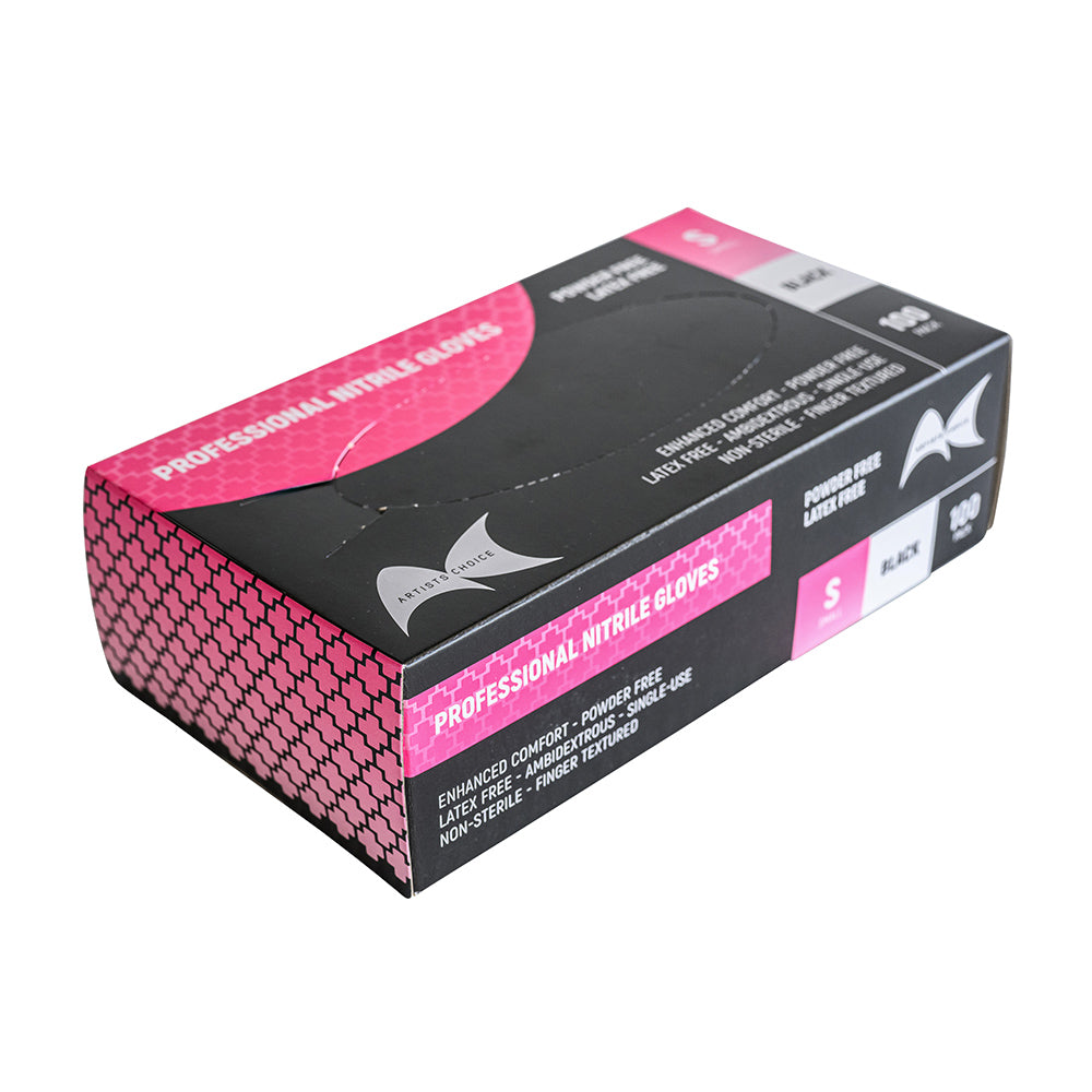 Artist Choice Black Nitrile Gloves - Small