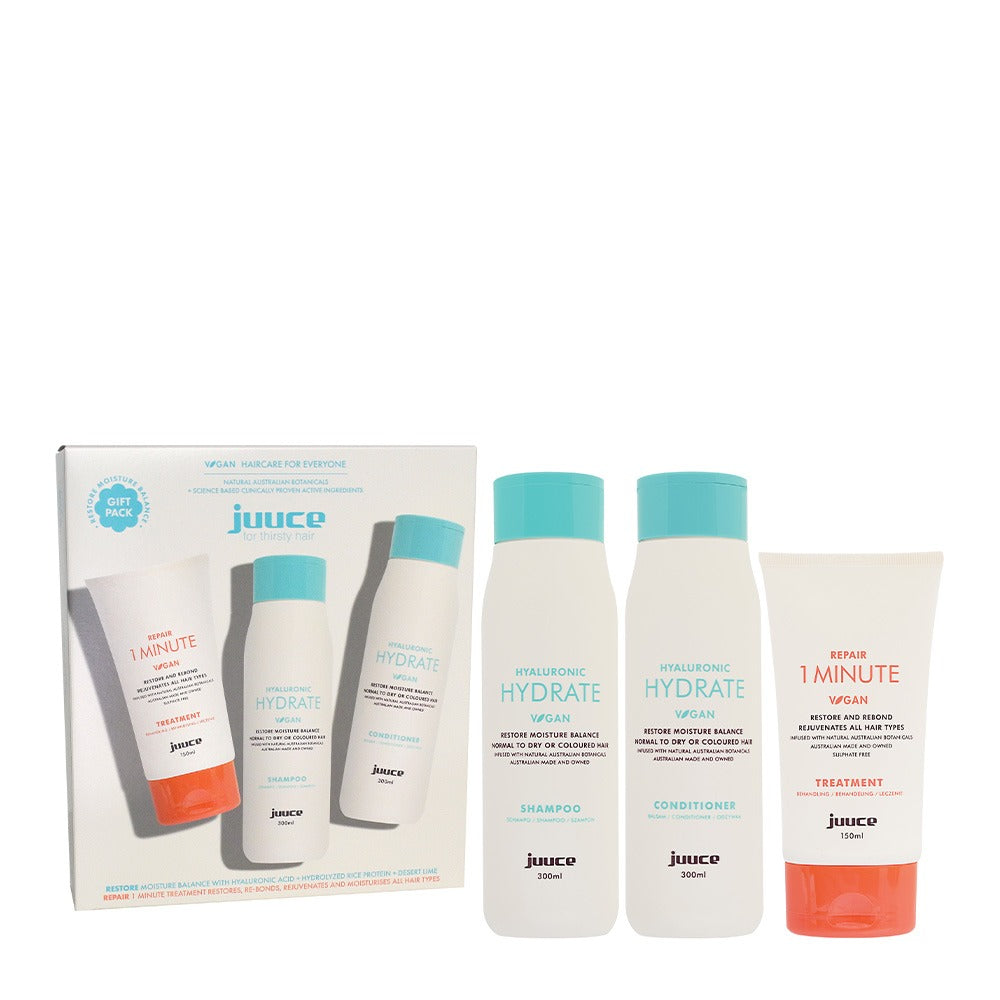 Juuce Hyaluronic Hydrate + 1 Minute Treatment Trio Pack