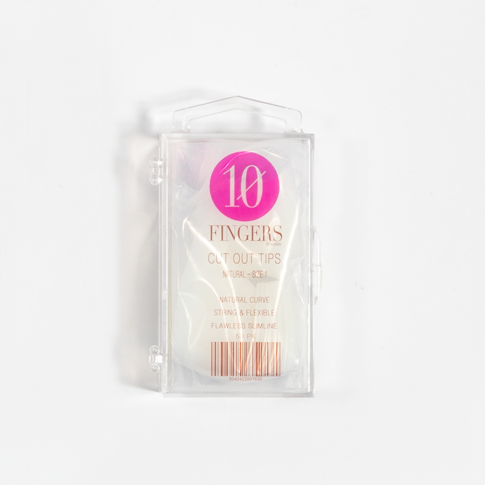 10 Fingers Cut Out Tips 50pk - Natural - Size 6