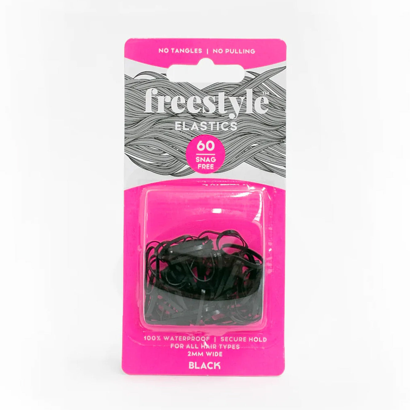 Freestyle Gliders Snag Free Hair Elastics 2mm 60pc - Black